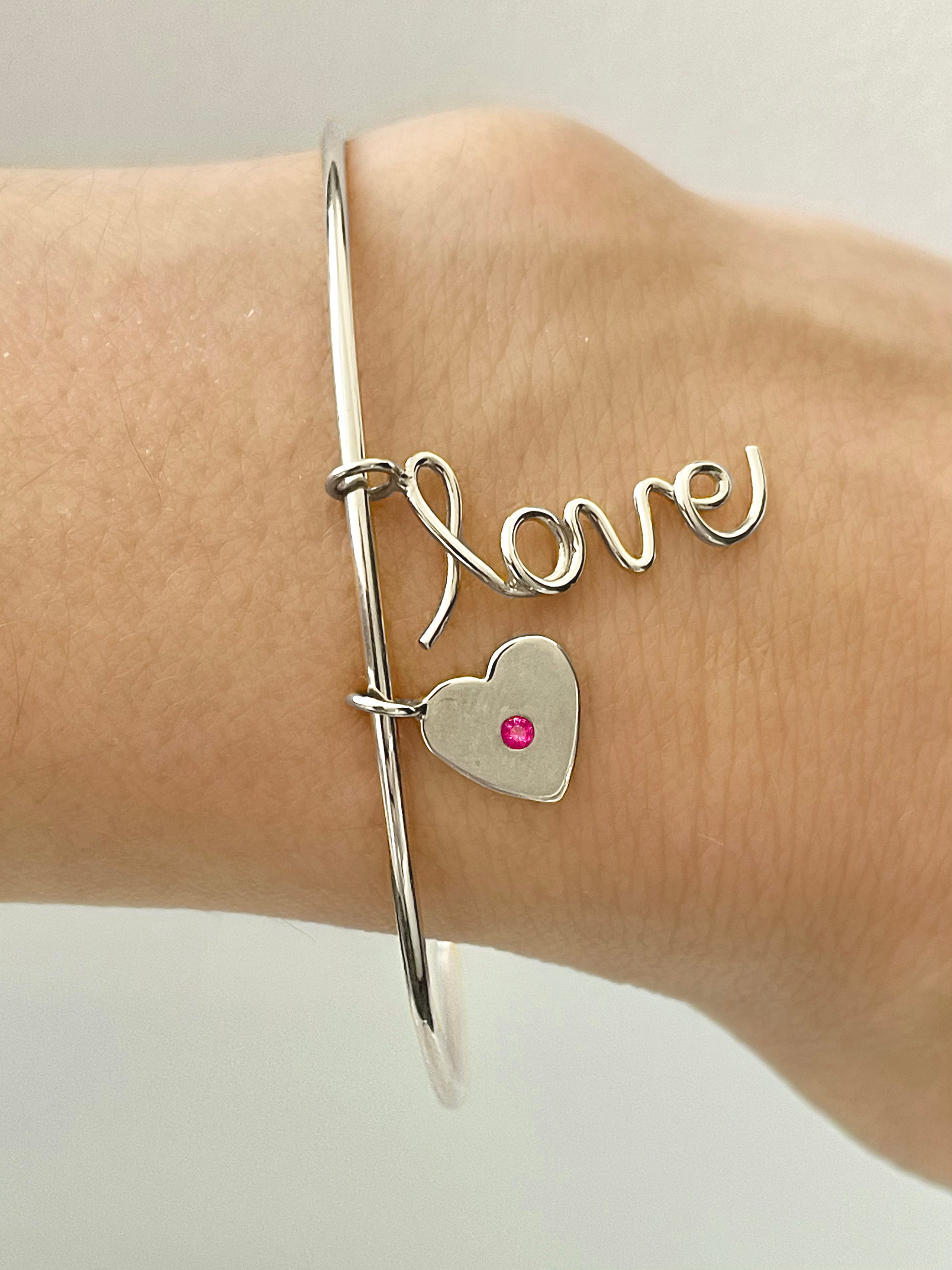 Love This Life Bracelet FAITH Hope Love Bangle Charms Silver Plated Grad  Gift 